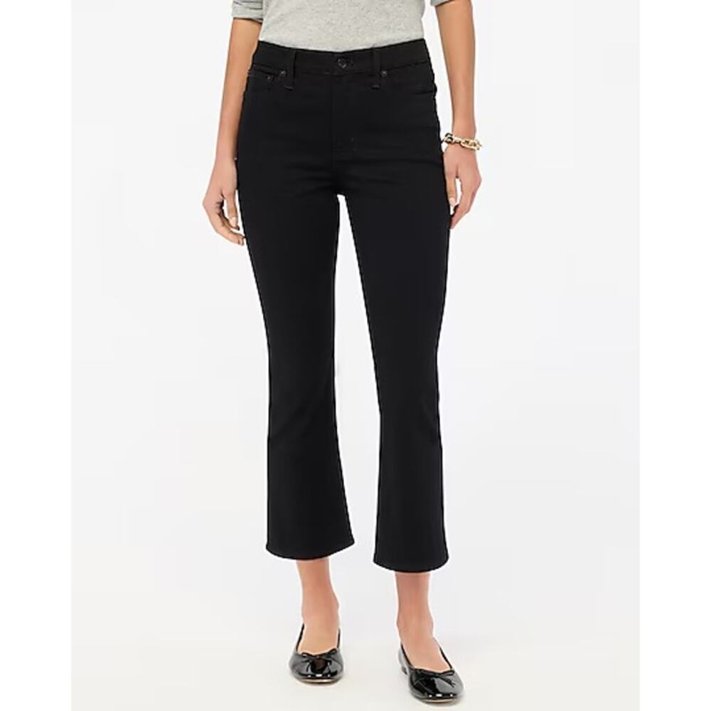 NEW J. Crew Women’s Size 4 (26) Black Flare Crop Jean In All-Day Stretch NWT
